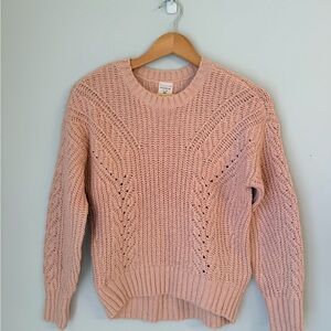 Girl’s Cable Crewneck Knit Sweater